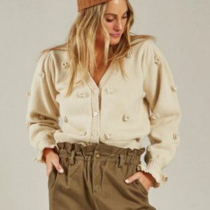 Rylee + Cru Women's Flounce Cardigan Sweater